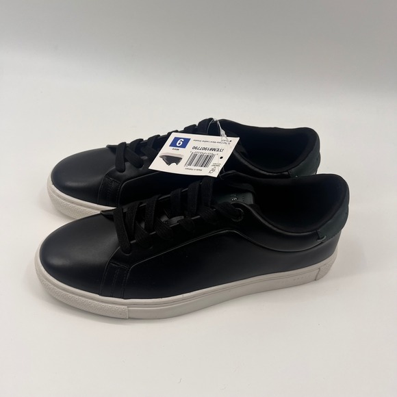 Ted Baker Mens Black Leather Low Top Sneakers Shoes 1907790 Size 9 NEW - Picture 2 of 7